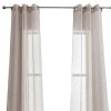 Set of Two 84" Tan Ribbon Embellished Window Curtain Panels