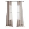 Set of Two 84" Tan Ribbon Embellished Window Curtain Panels