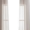 Set of Two 84" Tan Ribbon Embellished Window Curtain Panels