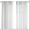 Set of Two 96"  White Velvet Applique Window Panels