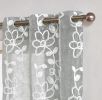 Set of Two 96"  Silver Floral Embroidered Window Panels