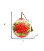 Poinsettia Flower Hand Painted Mouth Blown Glass Ornament