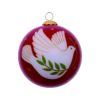 Peace on Earth Dove Hand Painted Mouth Blown Glass Ornament