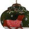 Trotting Dog in Comfy Christmas Attire Hand Painted Mouth Blown Glass Ornament