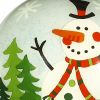 Festive Glitter Snowman Hand Painted Mouth Blown Glass Ornament