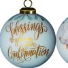 Gold Confirmation Hand Painted Mouth Blown Glass Ornament