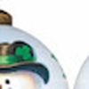 Green Irish Snowman Hand Painted Mouth Blown Glass Ornament