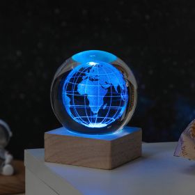 Cosmos Series Crystal Ball Night Lights; Milky Way; Moon; Desktop Bedroom Small Ornaments; Creative Valentine's Day Gifts Birthday Gifts - Earth