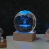 Cosmos Series Crystal Ball Night Lights; Milky Way; Moon; Desktop Bedroom Small Ornaments; Creative Valentine's Day Gifts Birthday Gifts - 8cm Accompa