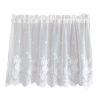 Flower Lace White Half Curtain Short Curtain Doorway Curtain Gauze Rustic Kitchen Partition Curtain Tier Cafe Curtain,59x23 inch - Default