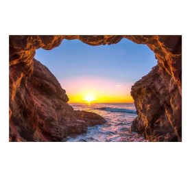 Nature Cave Wall Tapestry Beach Landscape Decorative Tapestry Bedroom Hotel Restaurant Backdrop; 51x70 inch - Default