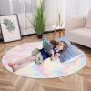 1pc, Tie-Dye Plush PV Velvet Area Rug, 62.99", American Style Round Rug, Floor Decor - Tie-dye Colorful - 62.99inch