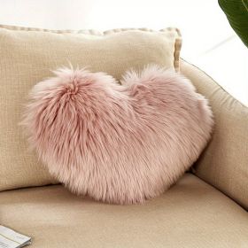 1pc Boho Love Heart Plush Throw Pillow - Fluffy Luxury Cushion for Couch, Sofa, Bed - Detachable and Machine Washable Home Decor - Pink - 40*50cm/15.7