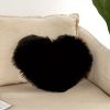 1pc Boho Love Heart Plush Throw Pillow - Fluffy Luxury Cushion for Couch, Sofa, Bed - Detachable and Machine Washable Home Decor - Black - 40*50cm/15.