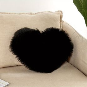 1pc Boho Love Heart Plush Throw Pillow - Fluffy Luxury Cushion for Couch, Sofa, Bed - Detachable and Machine Washable Home Decor - Black - 40*50cm/15.