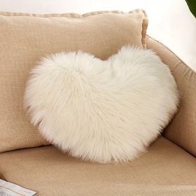 1pc Boho Love Heart Plush Throw Pillow - Fluffy Luxury Cushion for Couch, Sofa, Bed - Detachable and Machine Washable Home Decor - White - 40*50cm/15.