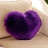 1pc Boho Love Heart Plush Throw Pillow - Fluffy Luxury Cushion for Couch, Sofa, Bed - Detachable and Machine Washable Home Decor - Purple - 40*50cm/15