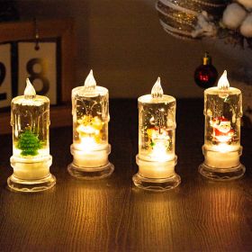 Led Christmas Candles, 4 Pcs Glitter Christmas Flameless Candles - A