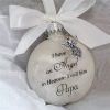 In Heaven Relatives Name Ornament, Keepsake Feather Plastic Ball Christmas Tree Charm Hanging - Papa