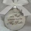 In Heaven Relatives Name Ornament, Keepsake Feather Plastic Ball Christmas Tree Charm Hanging - Brother