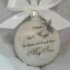 In Heaven Relatives Name Ornament, Keepsake Feather Plastic Ball Christmas Tree Charm Hanging - Son