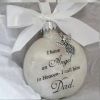 In Heaven Relatives Name Ornament, Keepsake Feather Plastic Ball Christmas Tree Charm Hanging - Dad