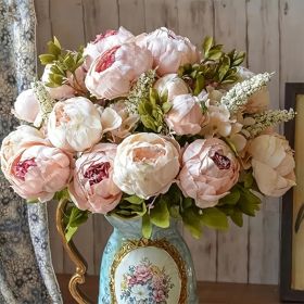 1pc, Realistic Peony Silk Flowers for Home Decor and Weddings - DIY Craft and Bridal Bouquet - Indoor and Outdoor Decoration - Champagne