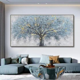 Hand Painted Oil Painting Oil Painting on Canvas Tree Blue Abstract Trees Landscape Modern Oil Painting Original Hand Painted Painting Modern Art - 40