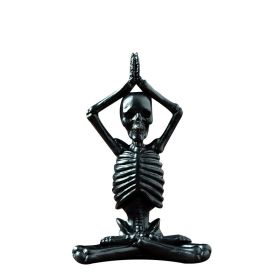 Bone Stretchers Skeletons in Yoga Poses Decorative Statue Set - Black 1