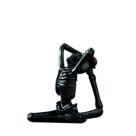 Bone Stretchers Skeletons in Yoga Poses Decorative Statue Set - Black 2