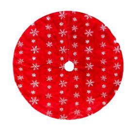 Christmas Tree Skirt, Jacquard Cashmere Snow Flake Xmas Holiday Decoration Ornament - Red 1 - 90cm