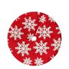 Christmas Tree Skirt, Jacquard Cashmere Snow Flake Xmas Holiday Decoration Ornament - Red 2 - 90cm