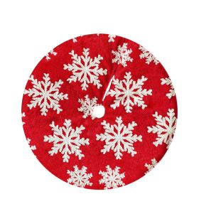 Christmas Tree Skirt, Jacquard Cashmere Snow Flake Xmas Holiday Decoration Ornament - Red 2 - 90cm