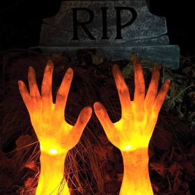 Solar Devil Hand Claw Resin Ornament Halloween Decoration - yellow