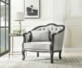 ACME Samael Chair w/Pillow, Gray Linen & Dark Brown Finish LV01129 - as Pic