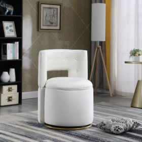 360¬∞ Swivel Accent Chair with Storage Function, Velvet Curved Chair with Gold Metal Base for Living Room, Nursery, Bedroom [Video] - as Pic