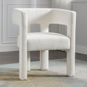 Contemporary Designed Fabric Upholstered Accent Chair Dining Chair for Living Room, Bedroom, Dining Room, Beige - as Pic