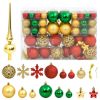 112 Piece Christmas Bauble Set Red / Green / Gold Polystyrene - Multicolour