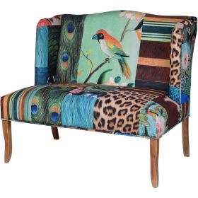 Vesta Bird Collage Print Settee, Multicolor - as Pic