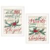 "All Hearts Come Home for Christmas" 2-Piece Vignette by Artisan Cindy Jacobs, Ready to Hang Framed Print, White Frame - as Pic