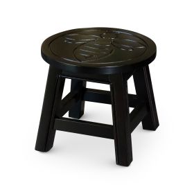 Carved Wooden Step Stool, Queen Bee, Espresso - as Pic