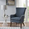 27" Accent Chair,Wood High-Density Foam Modern Style For Living Room, Blue - as Pic