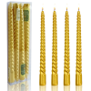 FCMSHAMD 9.8'' Gold Taper Candles-Unscented Dripless(4 Pack) - FCMSHAMD