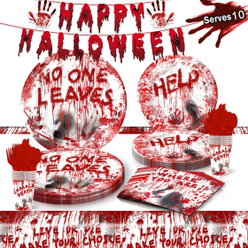 Scary Halloween Party Supplies, Bloody Themed Halloween Party Decorations Tableware