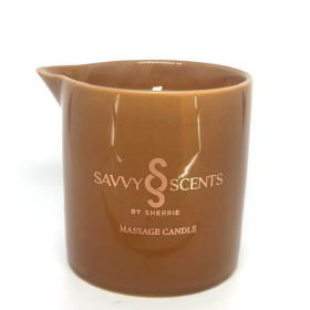 Savvy Scents by Sherrie Body Massage Candle, Pinyon, Patchouli, 8 ounces - Savvy Scents by Sherrie