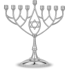 Traditional Classic Geometric Hanukkah Menorah 9" Silver Plated Chanukah Candle Minorah Fits Standard Hanukah Candles by Zion Judaica - Zion Judaica