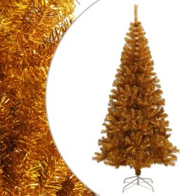 Artificial Christmas Tree with Stand Gold 6 ft PET - Gold