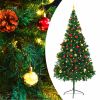 Artificial Pre-lit Christmas Tree with Baubles Green 7 ft - Green