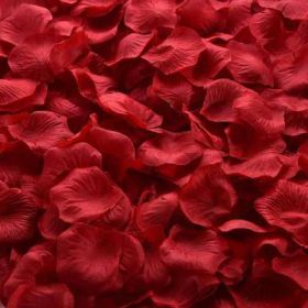 Artificial Rose Petal Artificial Flower Silk Petals Valentine Day Wedding Flower Decoration Flowers - wine red - 1000pcs