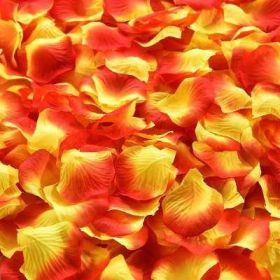 Artificial Rose Petal Artificial Flower Silk Petals Valentine Day Wedding Flower Decoration Flowers - red yellow - 500pcs